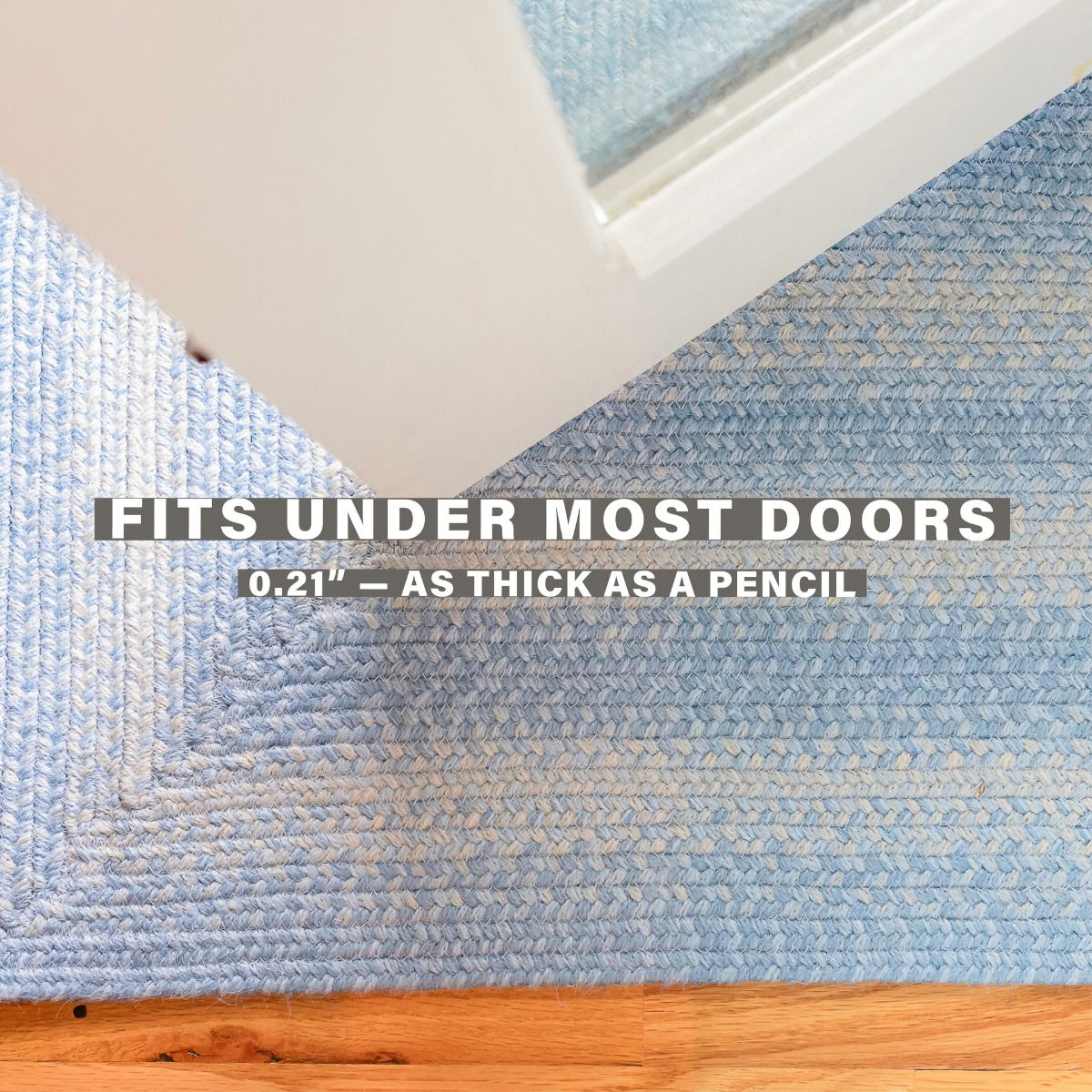 Sky Blue Jute Braided Area Rug for indoor/outdoor use, perfect for entryways, kitchens, living rooms, bedrooms, and pets.