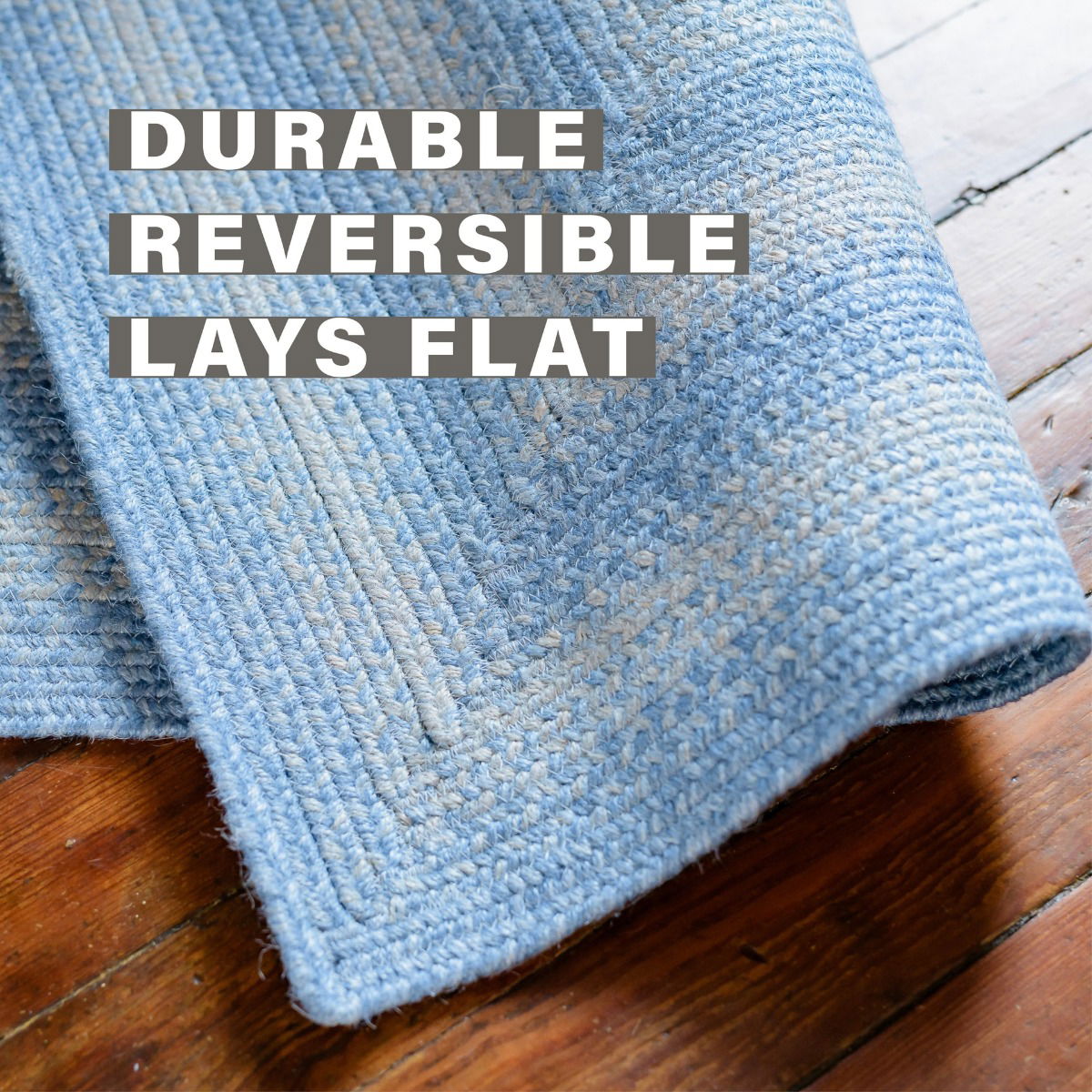 Sky Blue Jute Braided Area Rug for indoor/outdoor use, perfect for entryways, kitchens, living rooms, bedrooms, and pets.