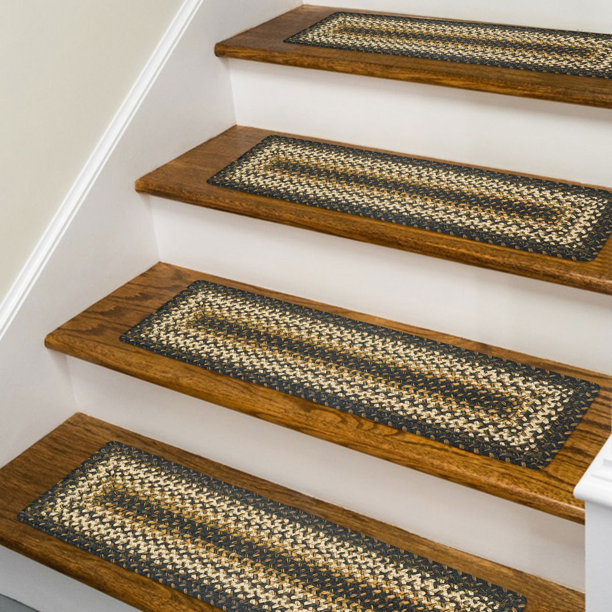 Best Rectangular Black Braided Accessories Stair Treads