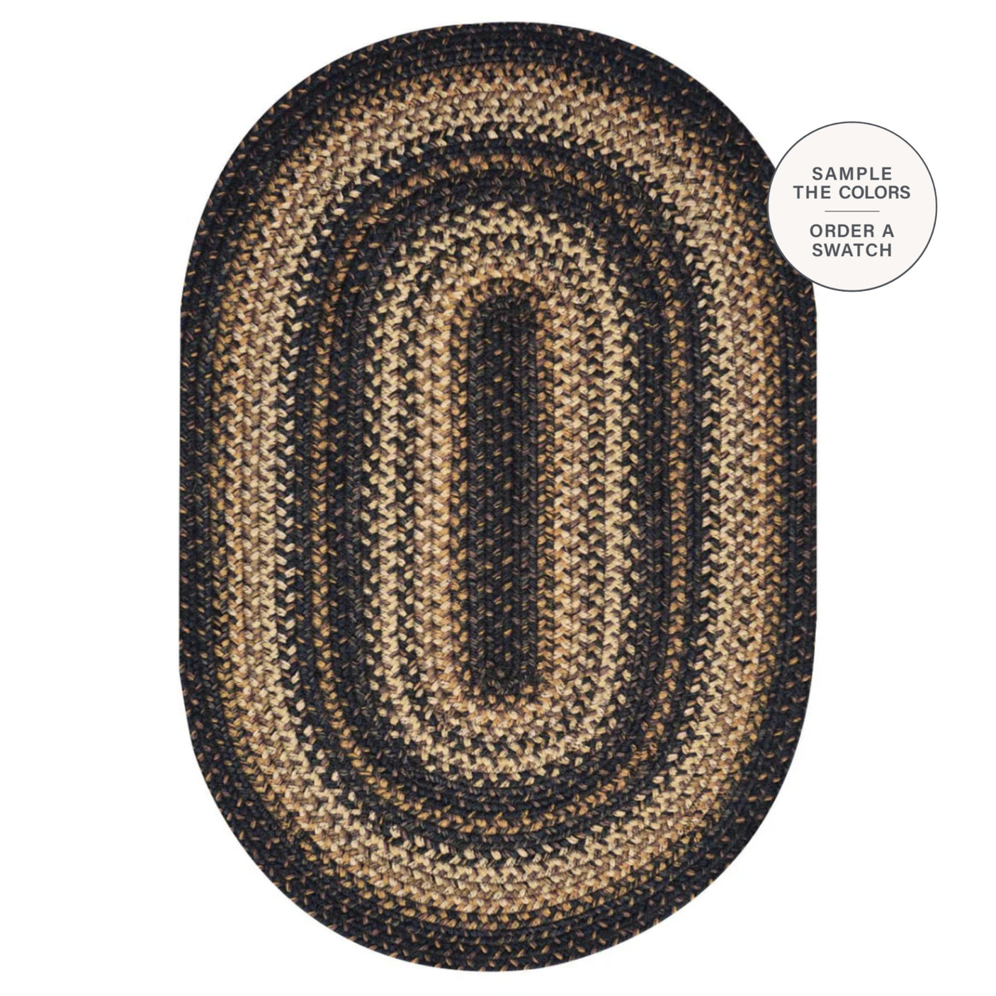 Kilimanjaro Black Jute Braided Oval Rugs