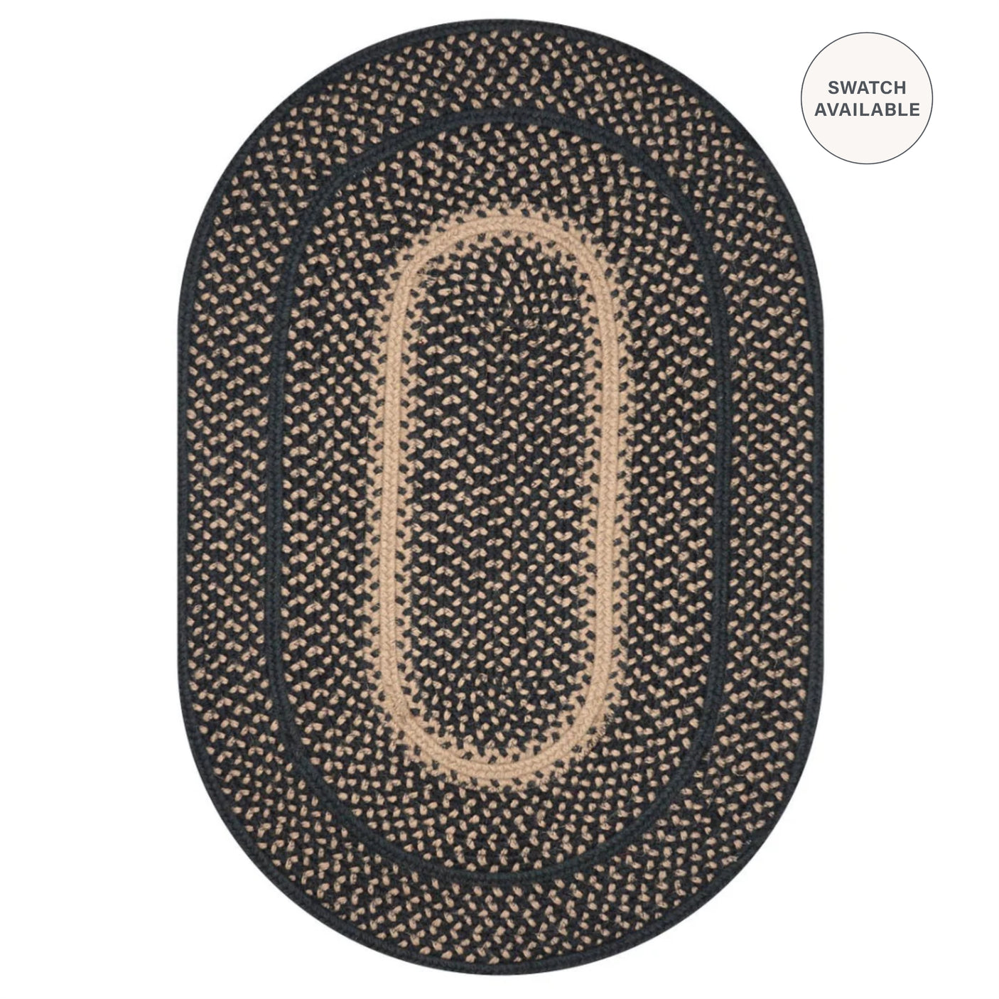 Manchester Black Jute Oval Braided Rug
