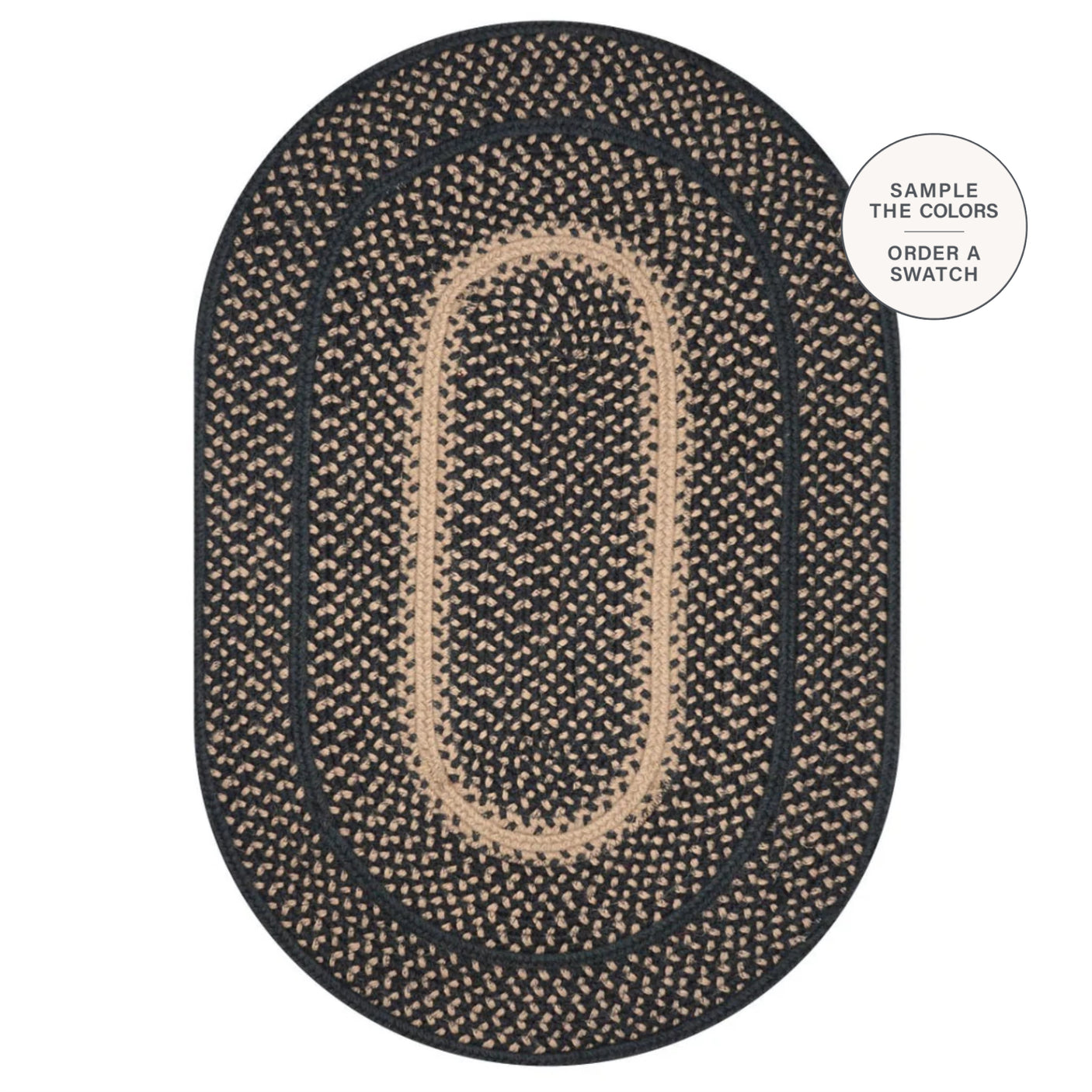 Manchester Black Jute Oval Braided Rug