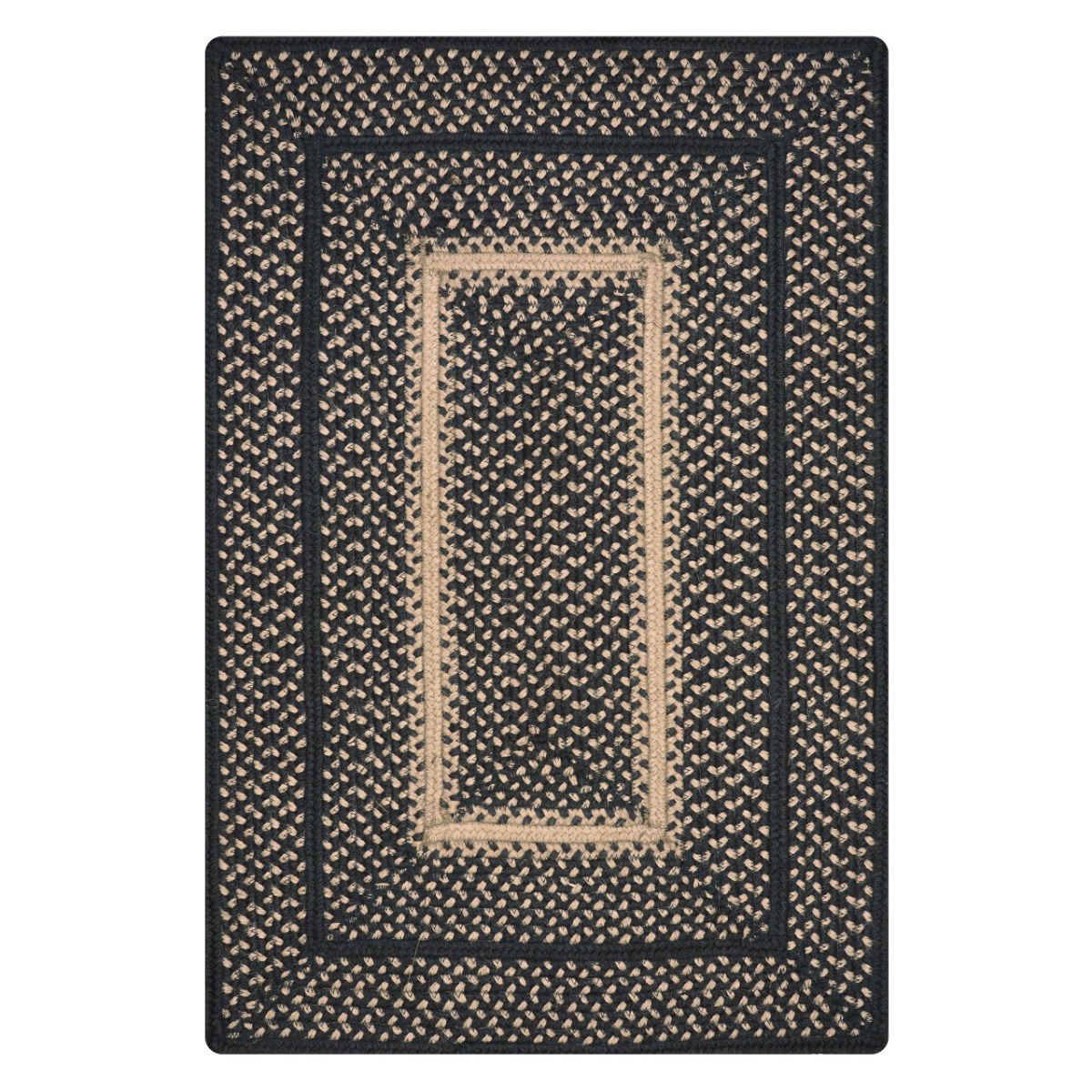 Manchester Black Jute Braided Rectangular Rugs
