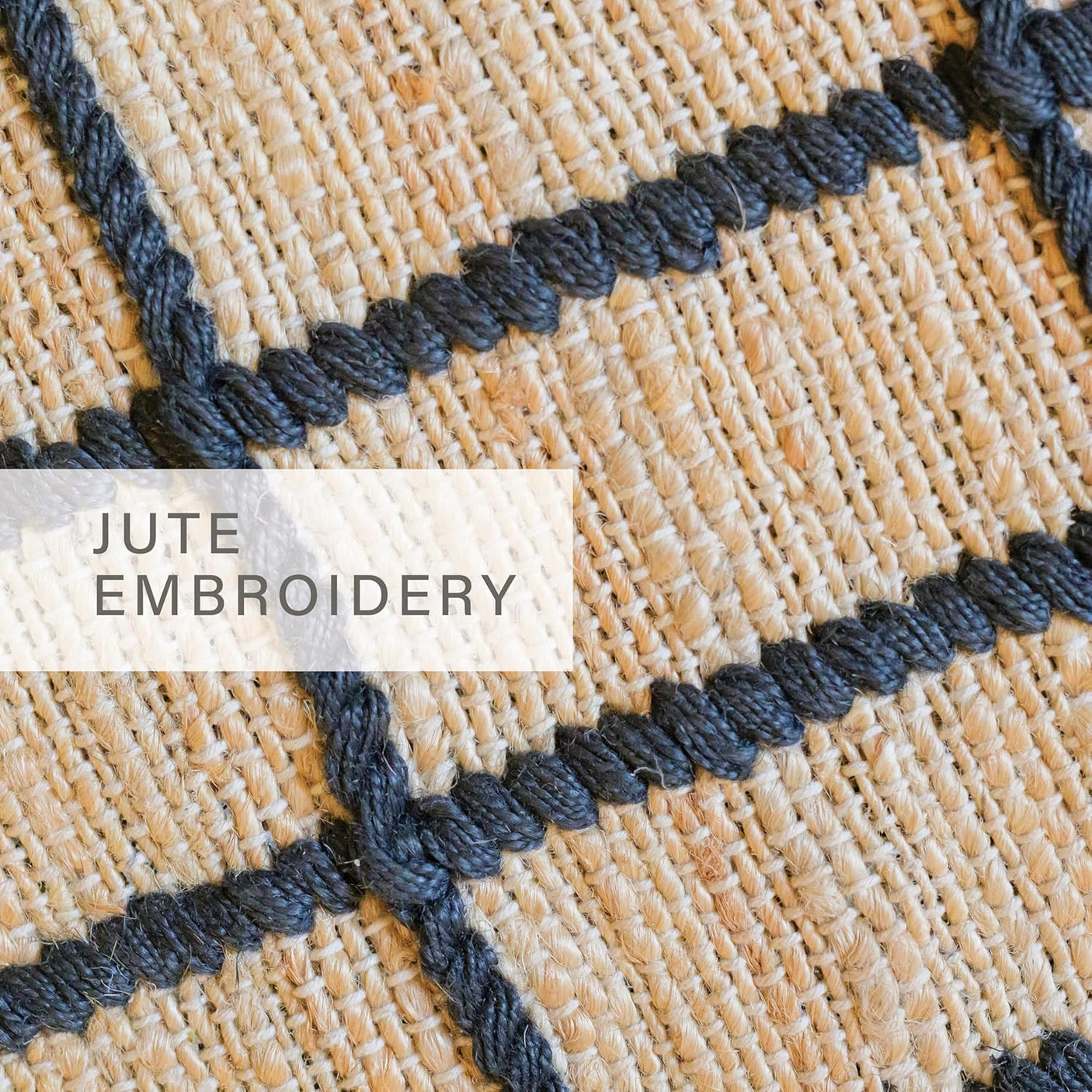 Nell Window Pane Premium Jute Rug With Backing