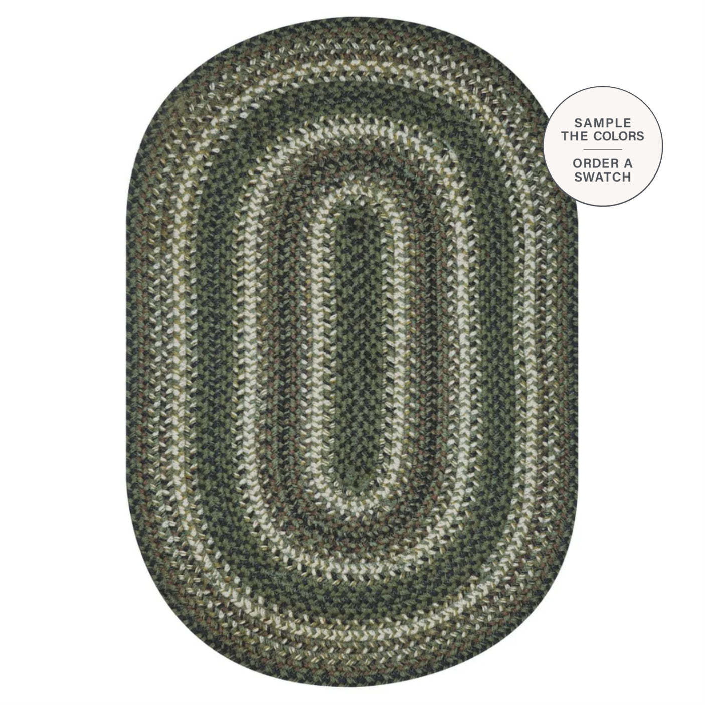 Pinecone Green Jute Braided Oval Rugs