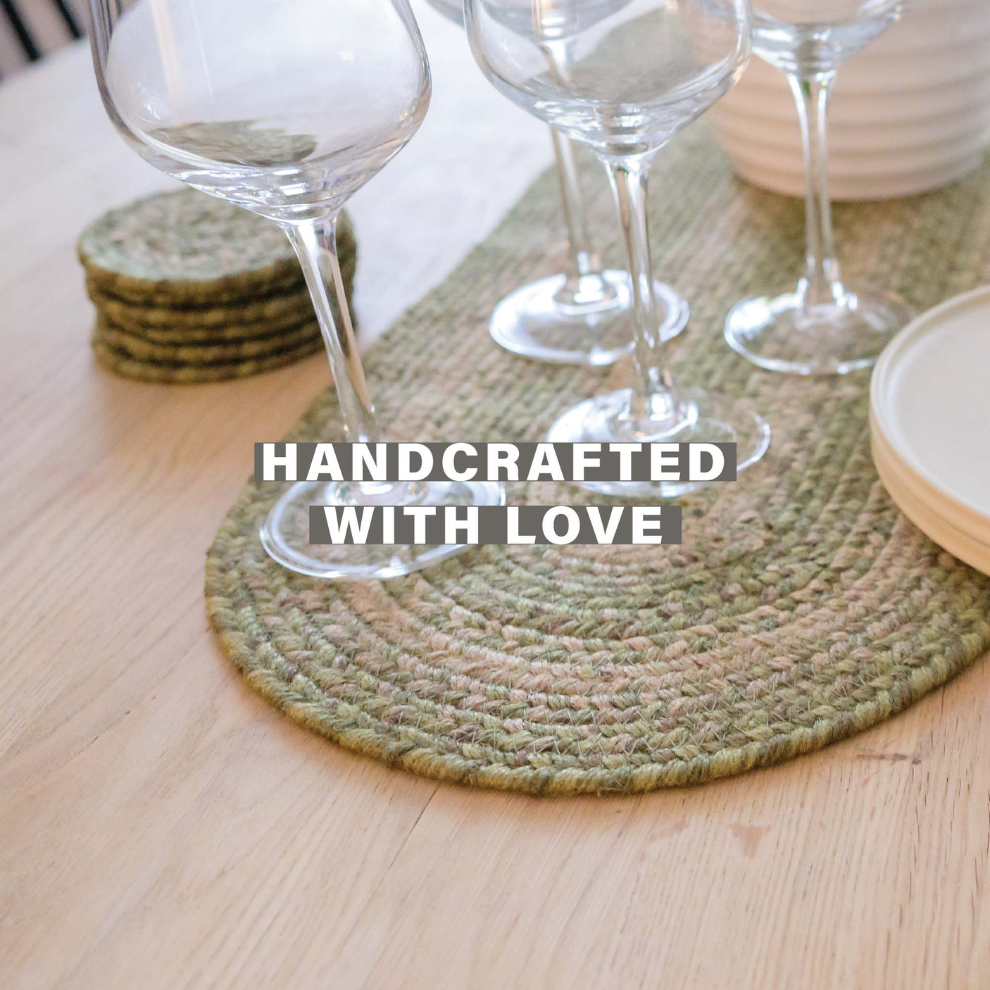 Grassland Green Jute Braided Accessories