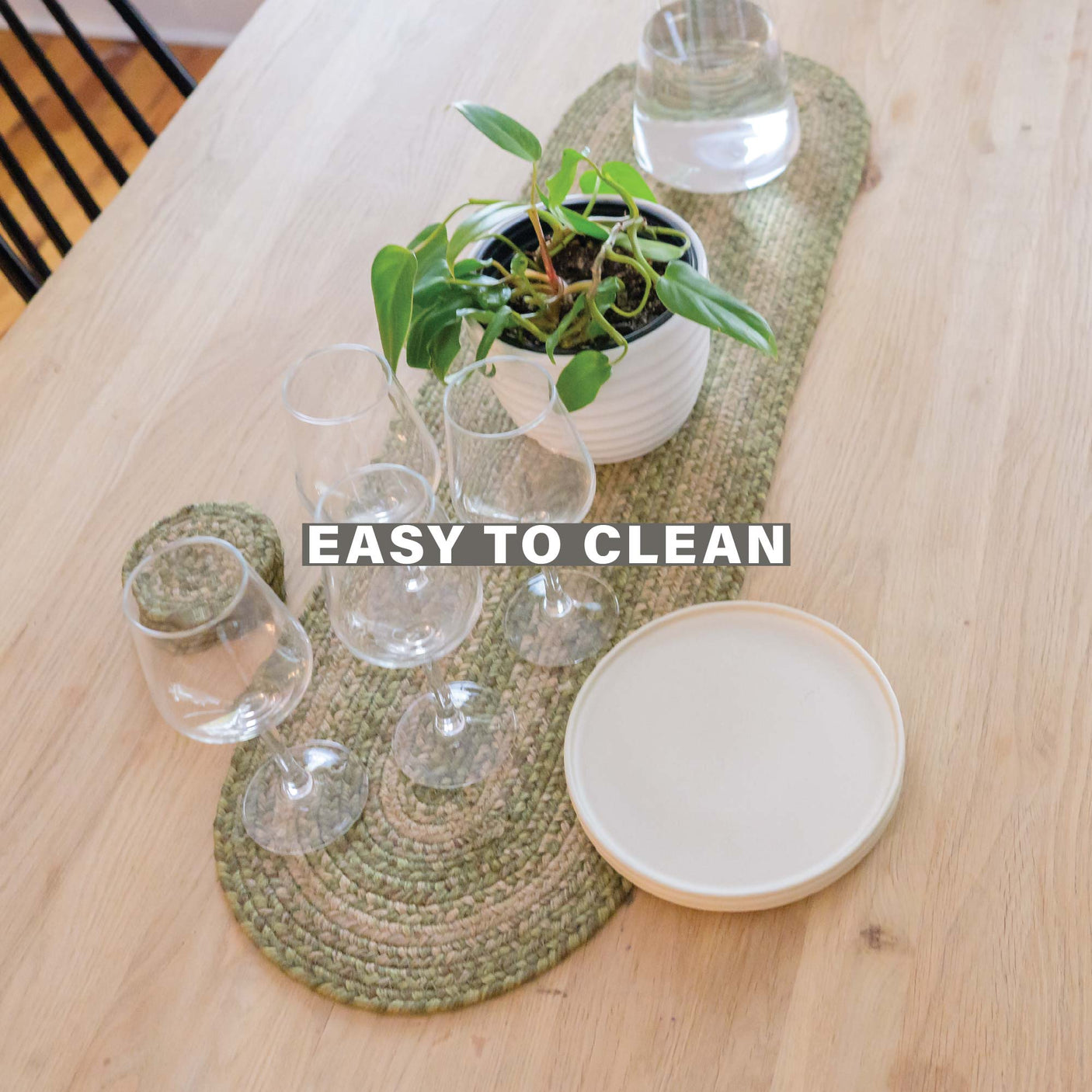 Grassland Green Jute Braided Accessories