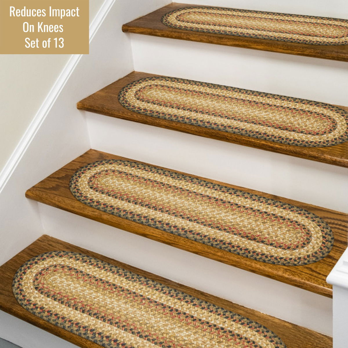 Best Oval Brown Braided Accessories runner stair treads