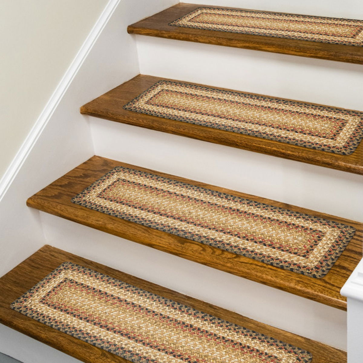 Best Rectangular Brown Braided Accessories runner stair treads