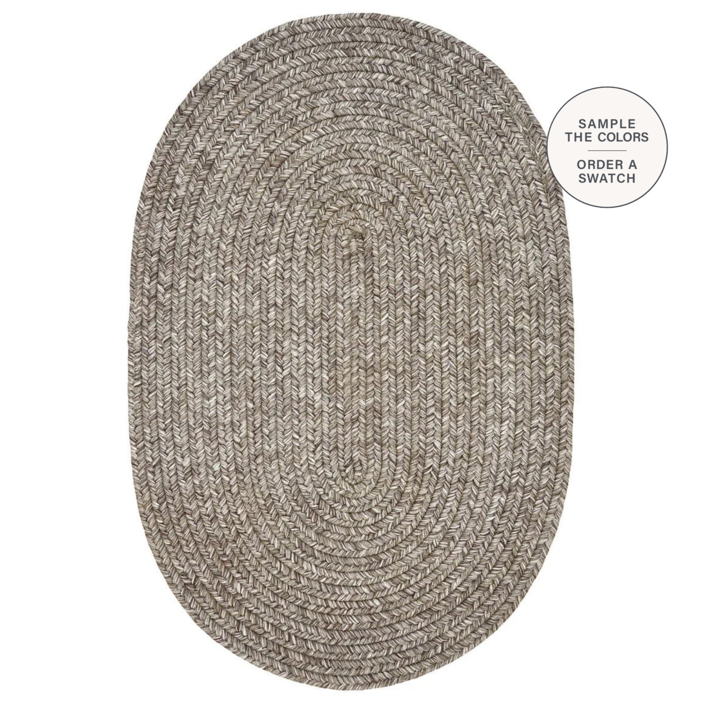 Slate Grey Oval Braided Rugs