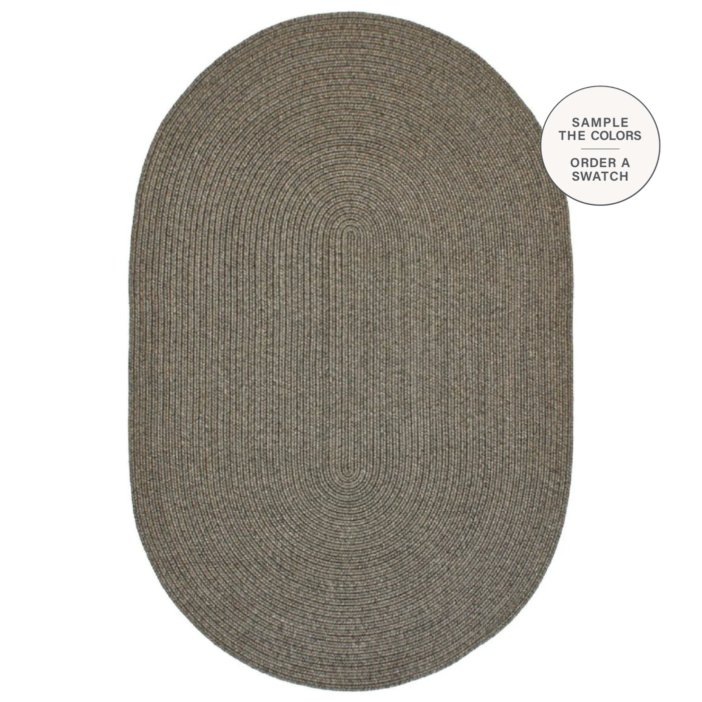 Smoke Grey Braided Oval Rugs