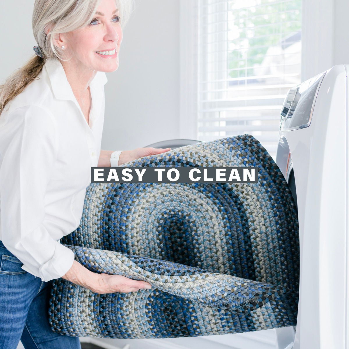 Best Washable Blue Ultra Durable Braided Oval Rugs