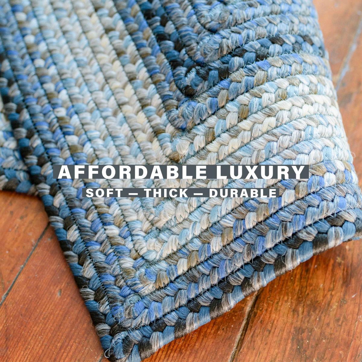 Best Blue Ultra Durable Braided Rug for Indoor Use