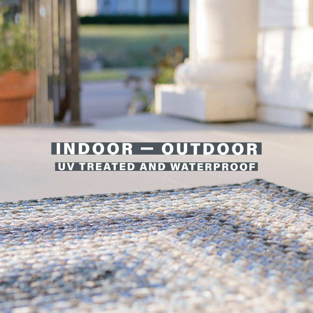 Best Blue Ultra Durable Braided Rug for Outdoor Use