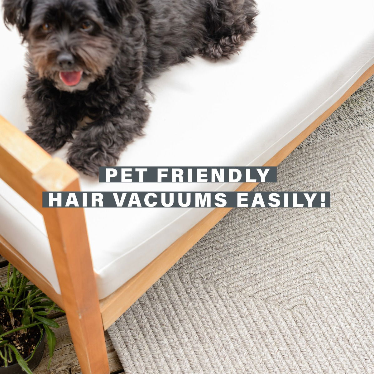 Slate Light Grey Oval UD Braided Rug for Pets