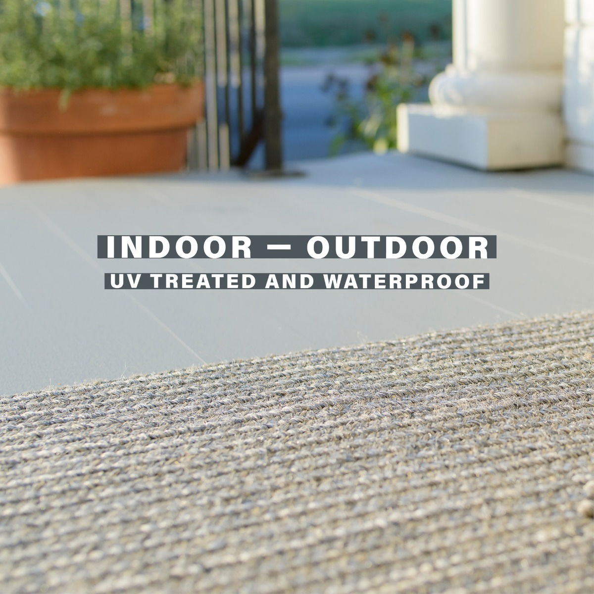 Slate Light Grey Rectangular UD Braided Rug for Outdoor Use