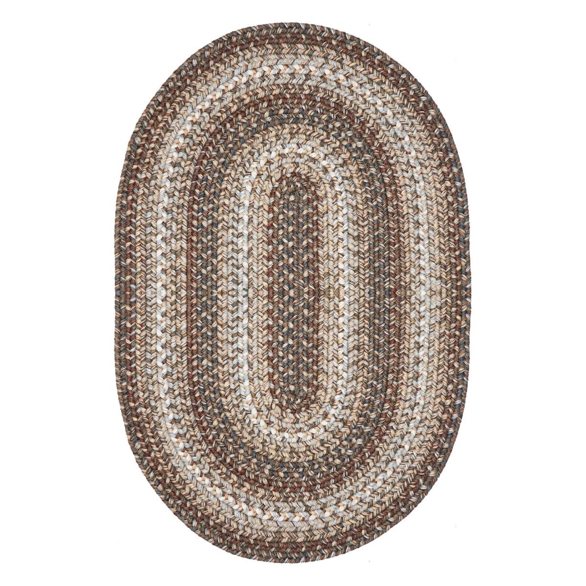 Wildwood Brown Braided Rug Oval