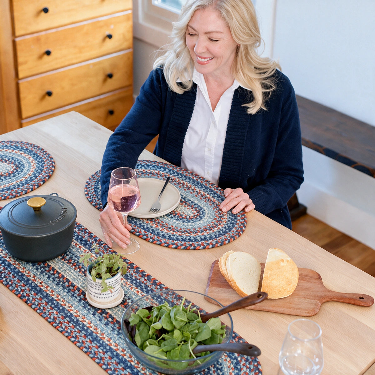 Cape Cod Blue Jute Braided Accessories