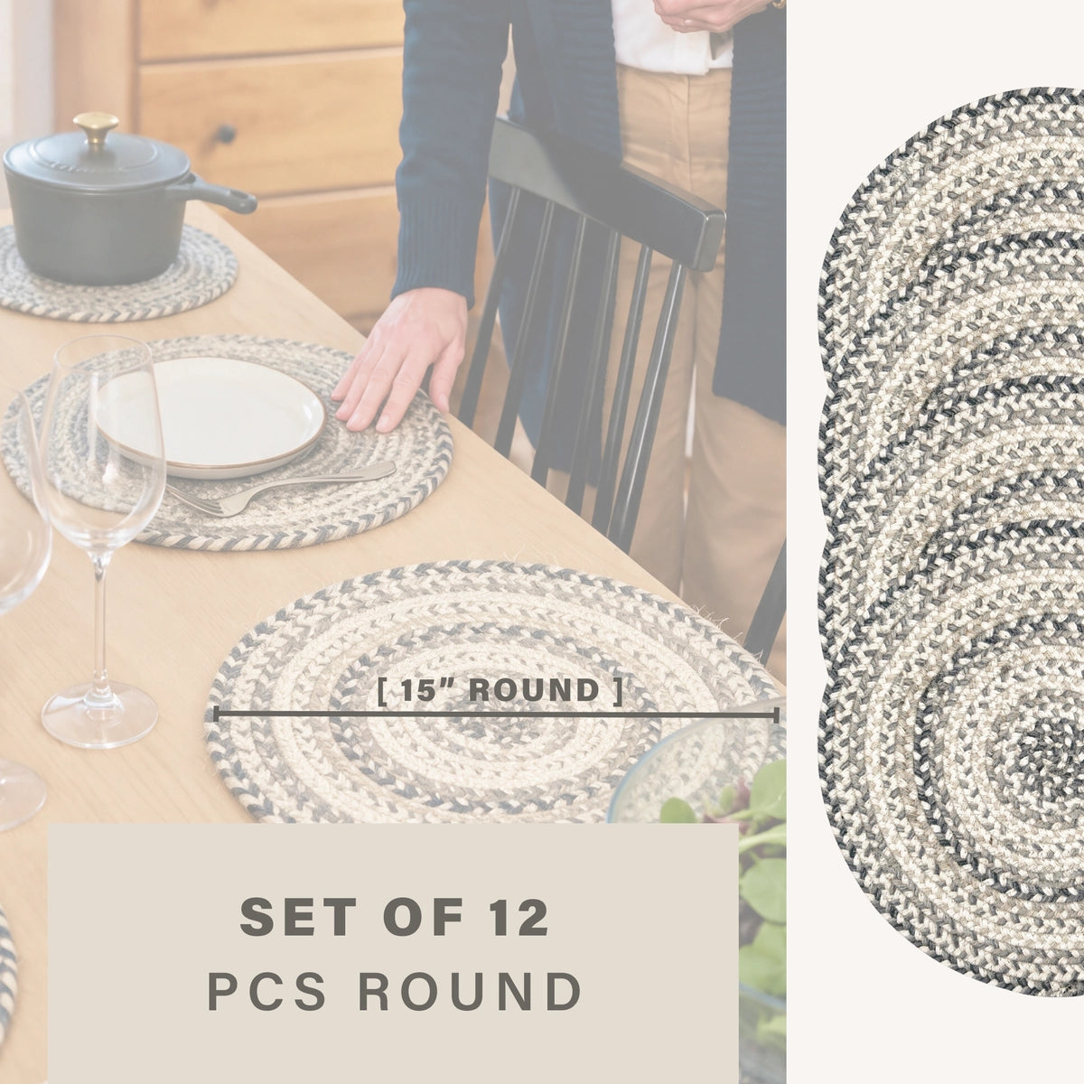 Birch Ivory Jute Braided Accessories