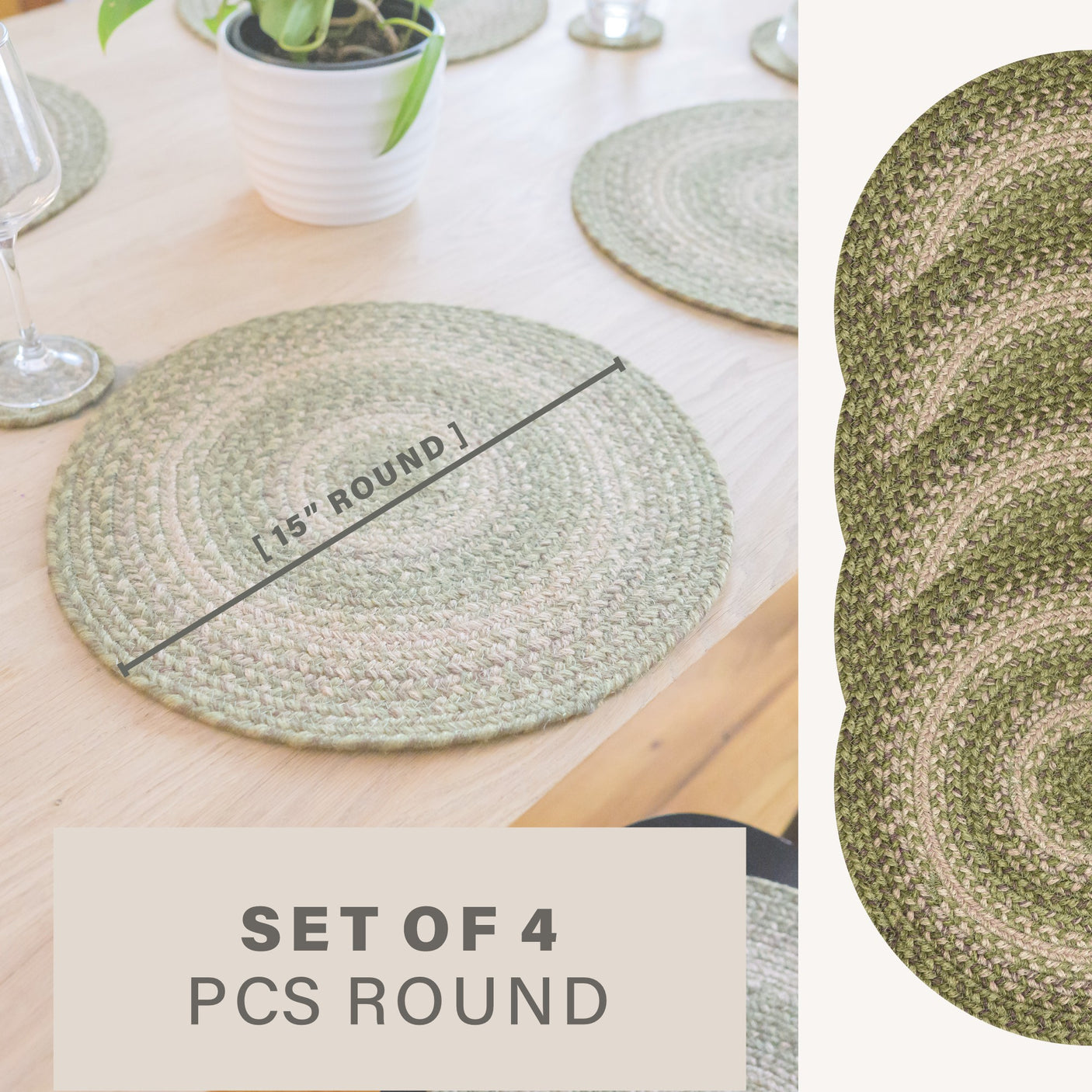 Grassland Green Jute Braided Accessories