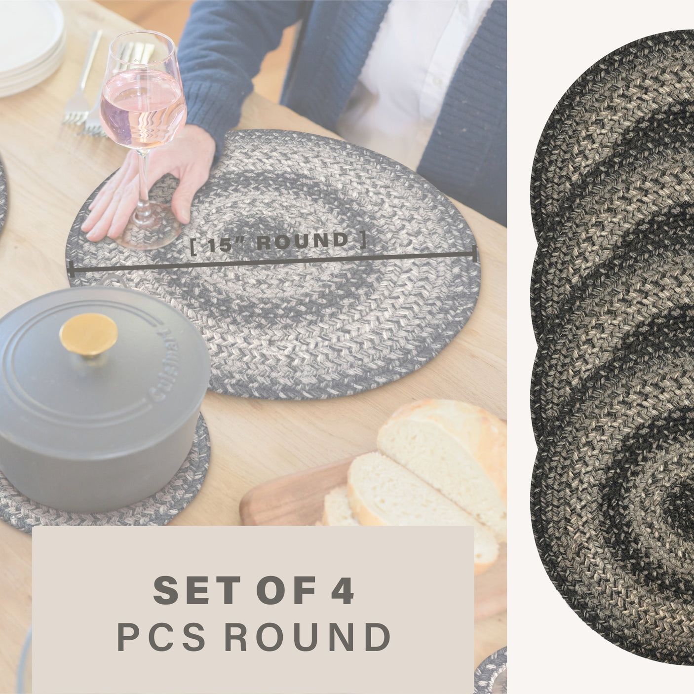 Flint Hill Grey Braided Accessories