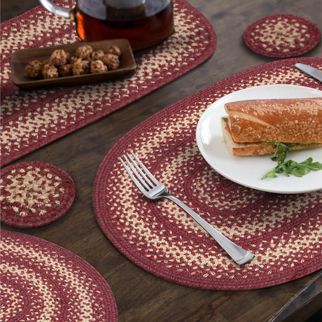 Autumn Maple Burgundy Jute Braided Accessories