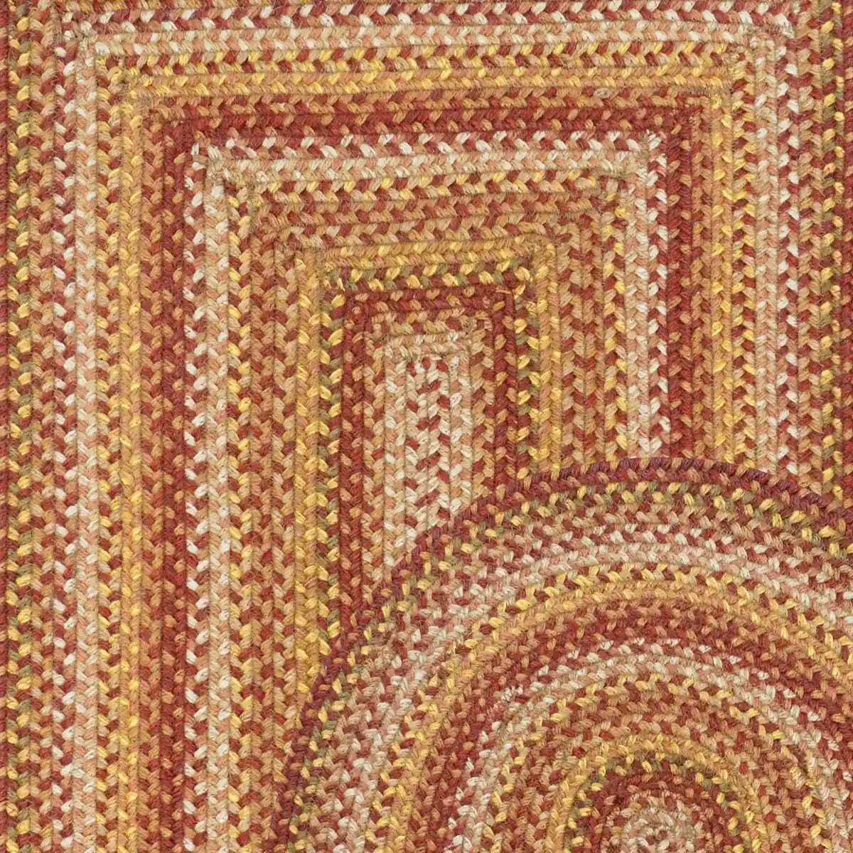 Amber Leaf Brick Red Braided Jute Rugs for Country Decor
