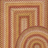 Amber Leaf Brick Red Braided Jute Rugs for Country Decor