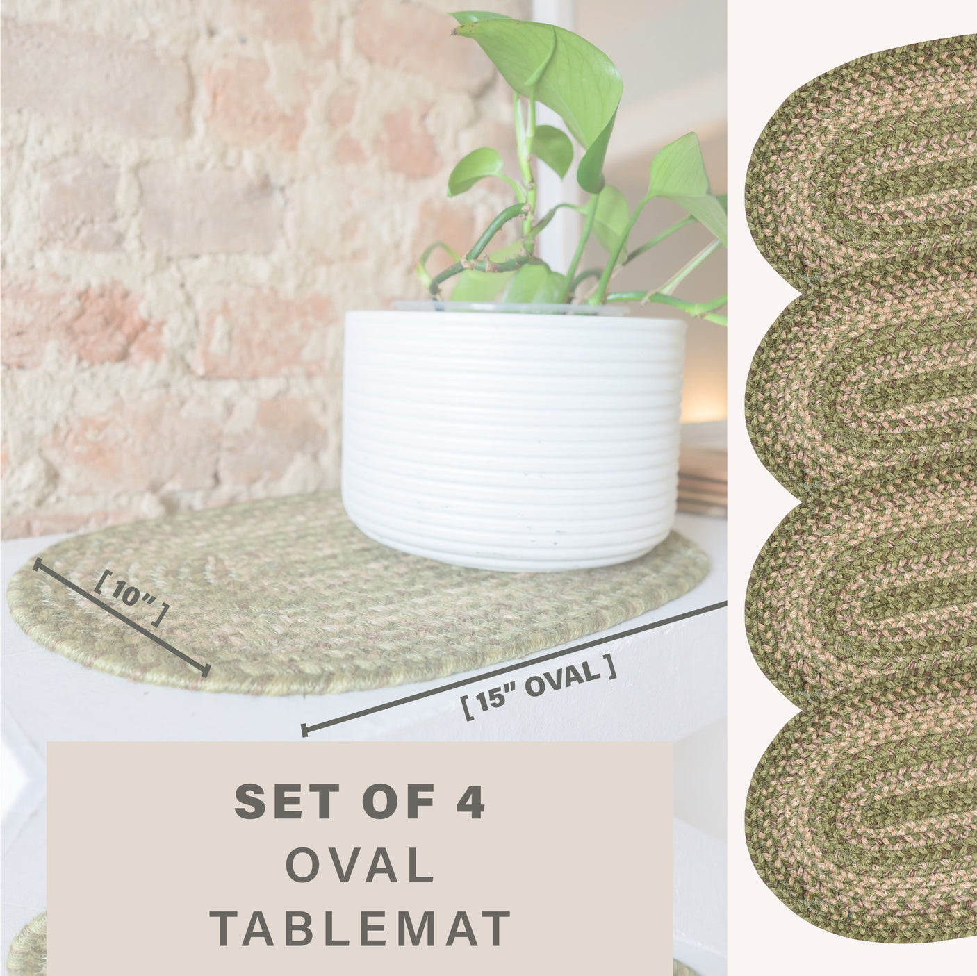 Grassland Green Jute Braided Accessories