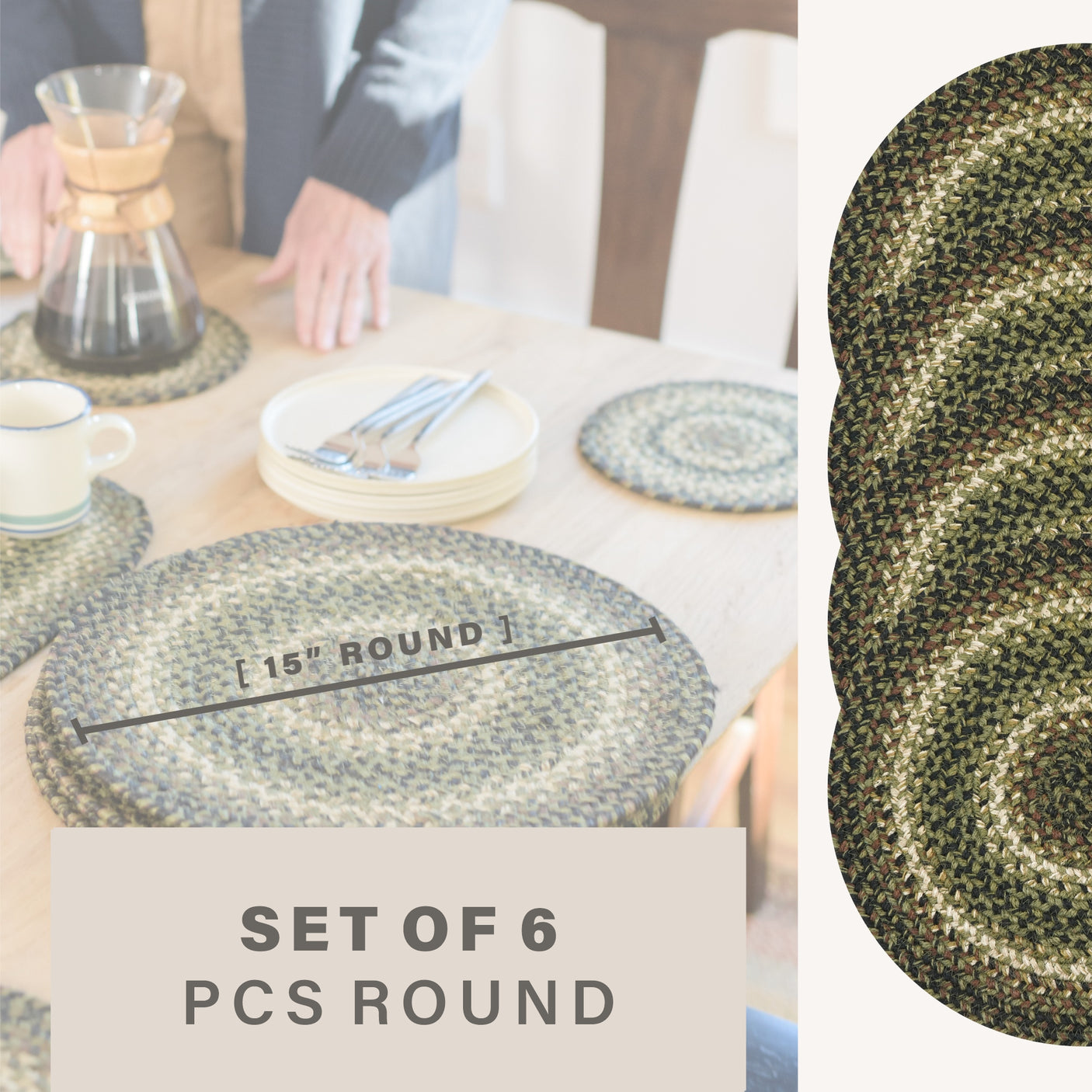 Pinecone Green Braided Accessories