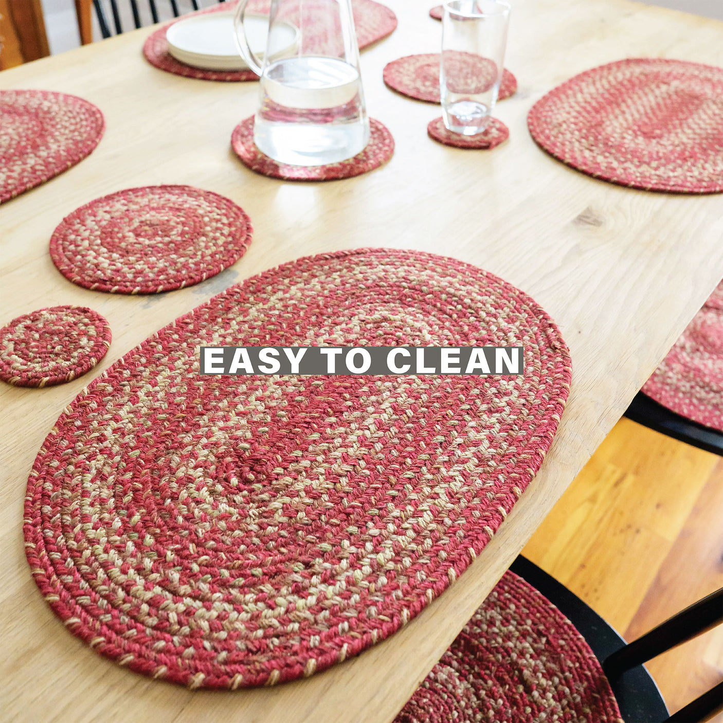 Apple Pie Red Jute Braided Accessories