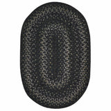 Jet Black Oval Jute Braided Rugs