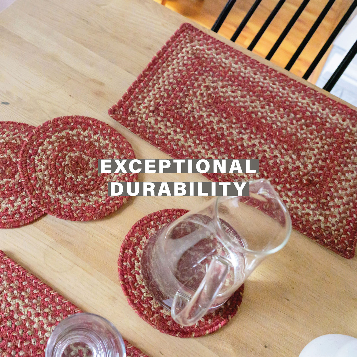 Apple Pie Red Jute Braided Accessories