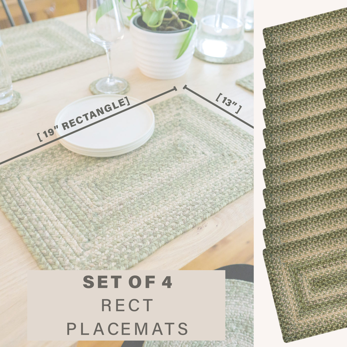 Grassland Green Jute Braided Accessories
