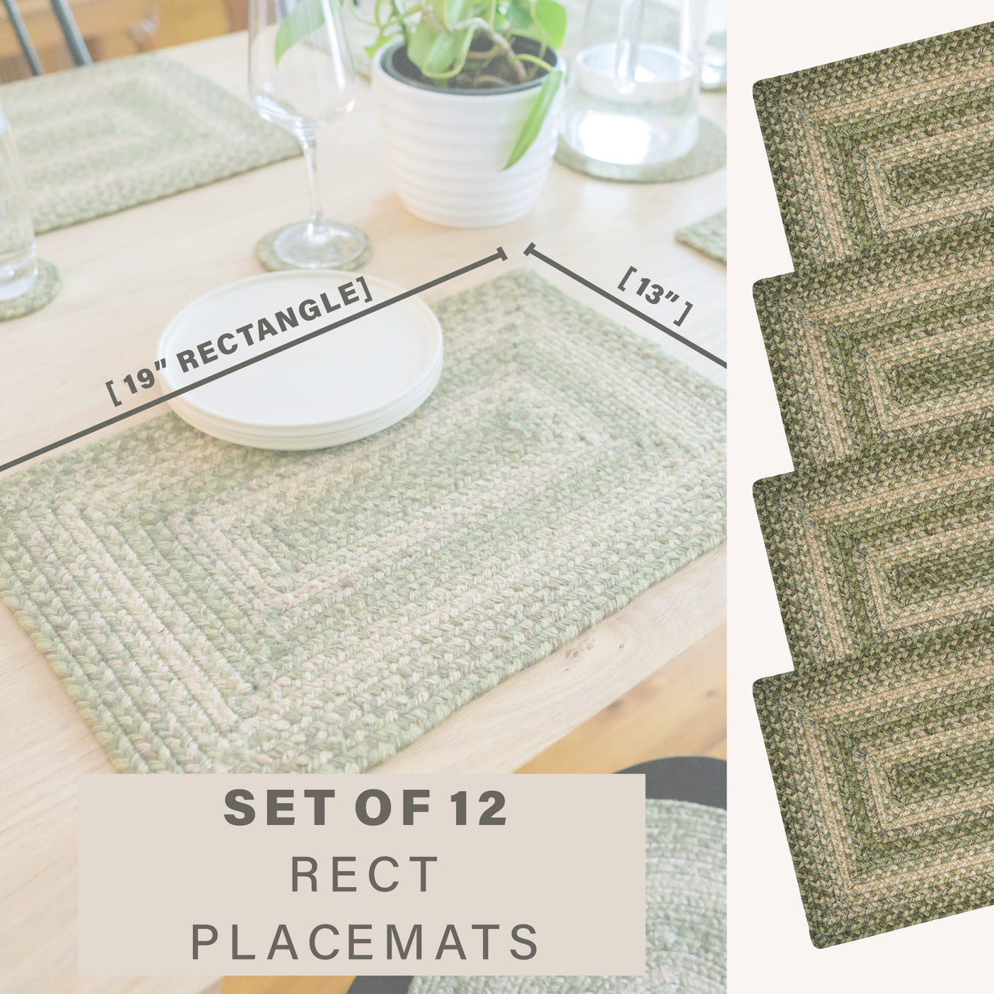 Grassland Green Jute Braided Accessories