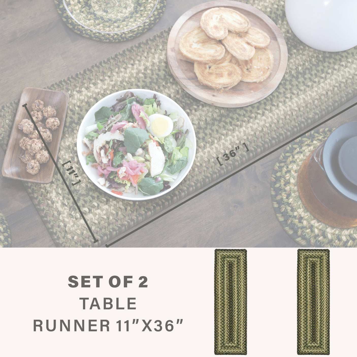 Pinecone Green Braided Accessories