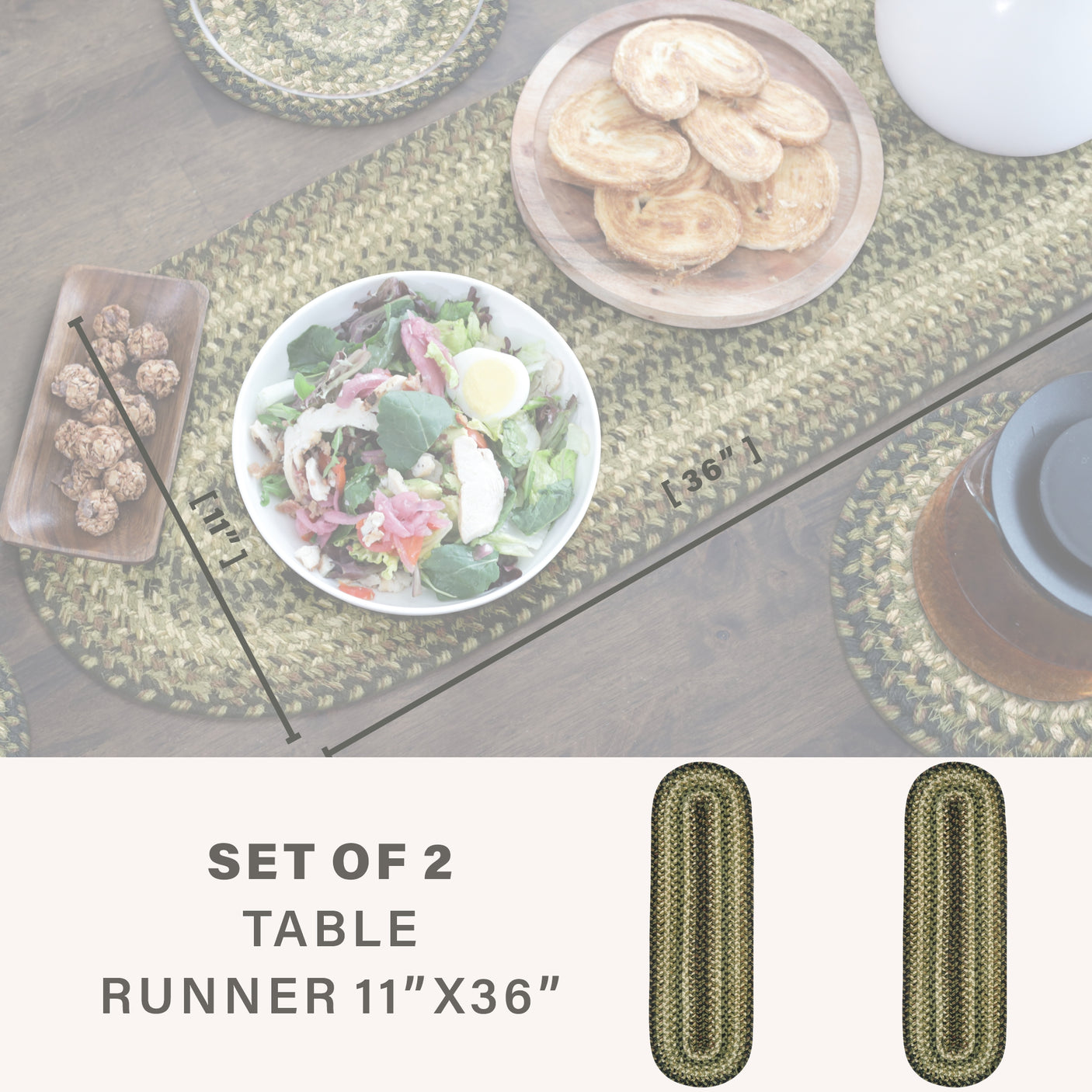 Pinecone Green Braided Accessories