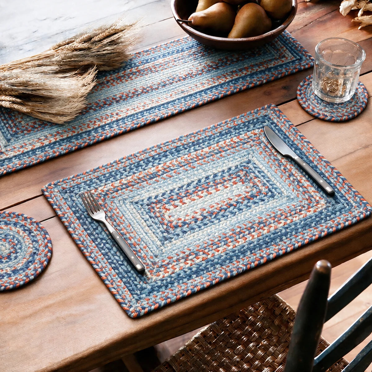 Cape Cod Blue Jute Braided Accessories