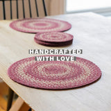 Autumn Maple Burgundy Jute Braided Accessories