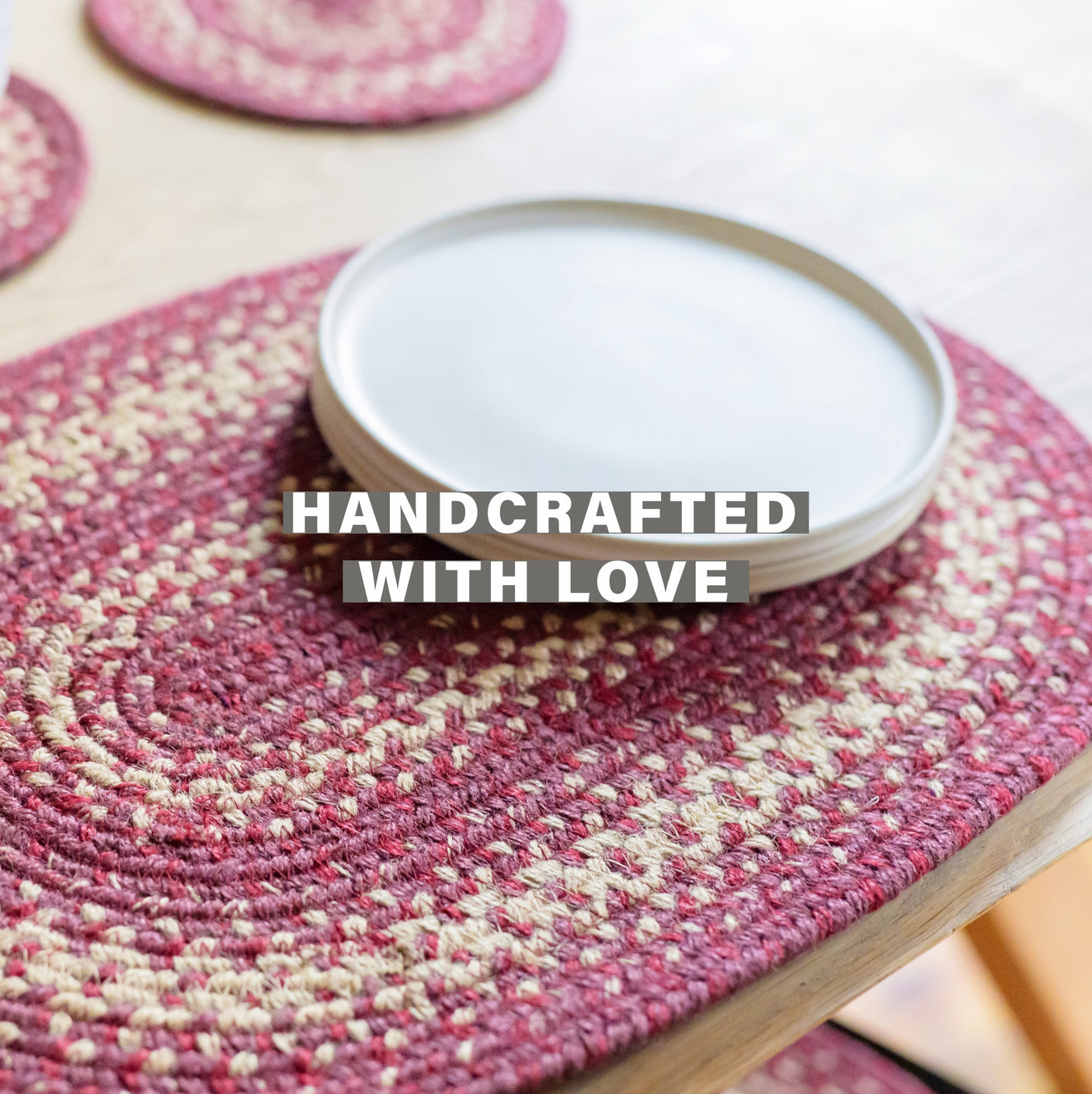 Autumn Maple Burgundy Jute Braided Accessories