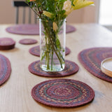 Jamestown Burgundy Jute Braided Accessories