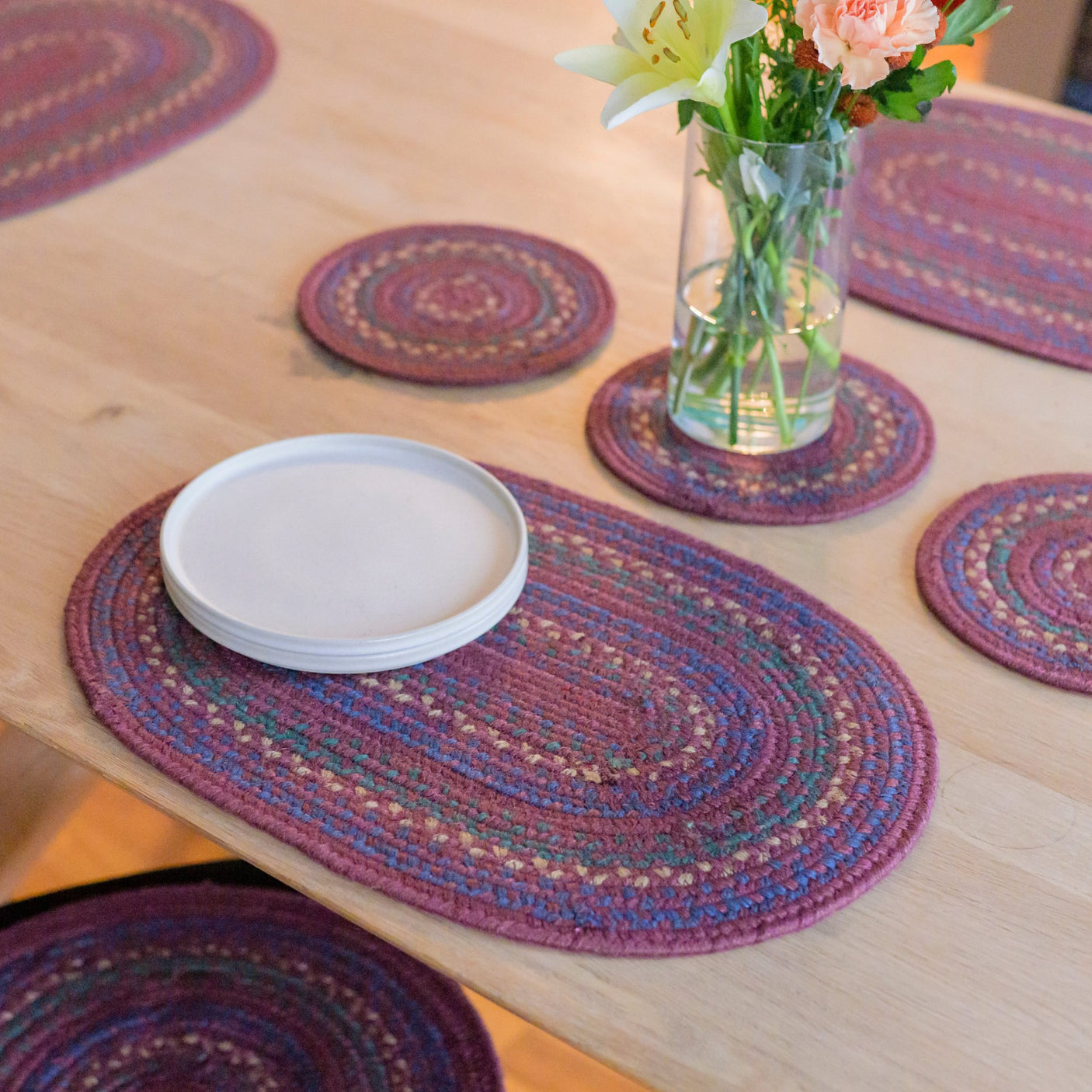Jamestown Burgundy Jute Braided Accessories