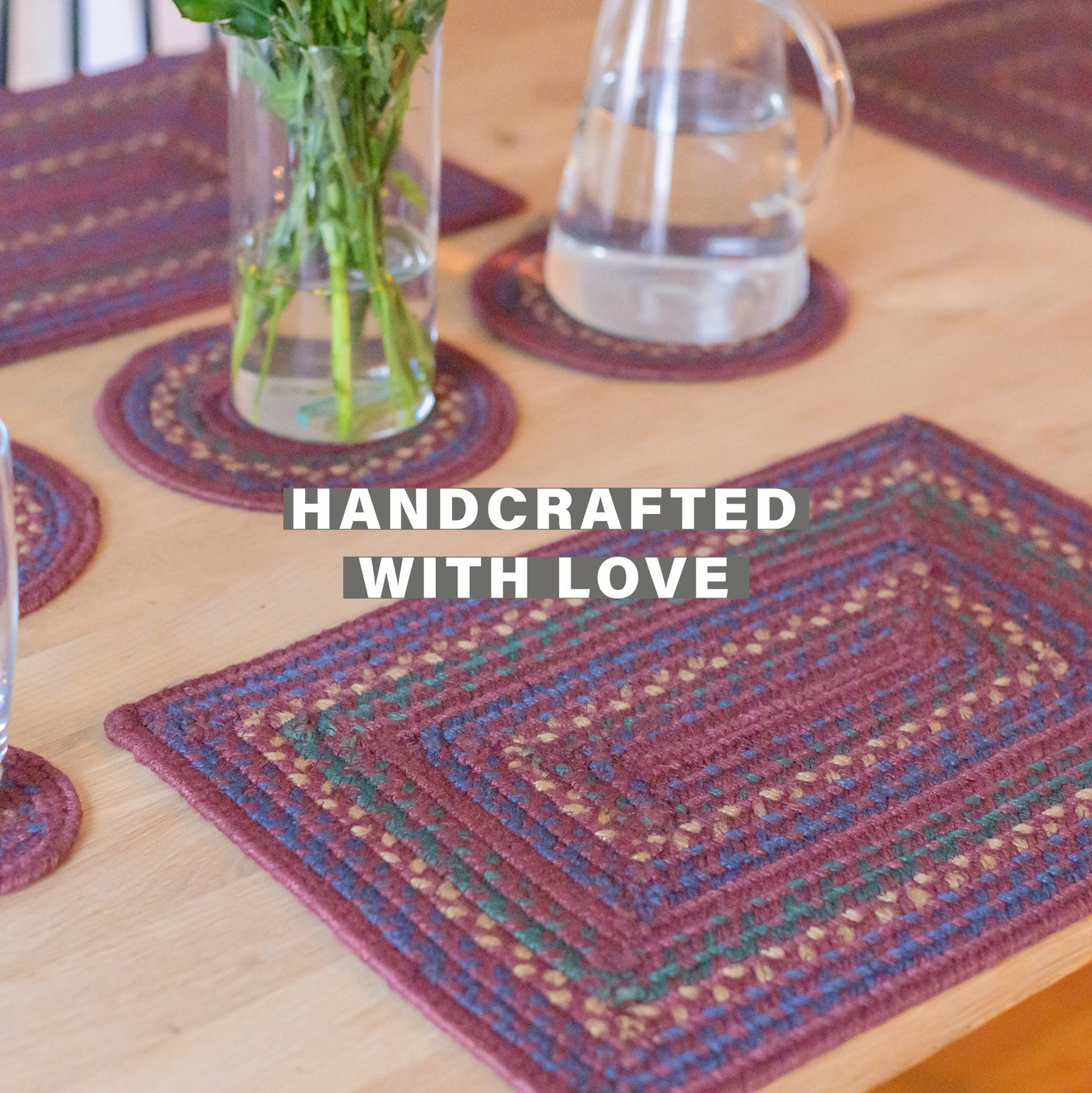 Jamestown Burgundy Jute Braided Accessories