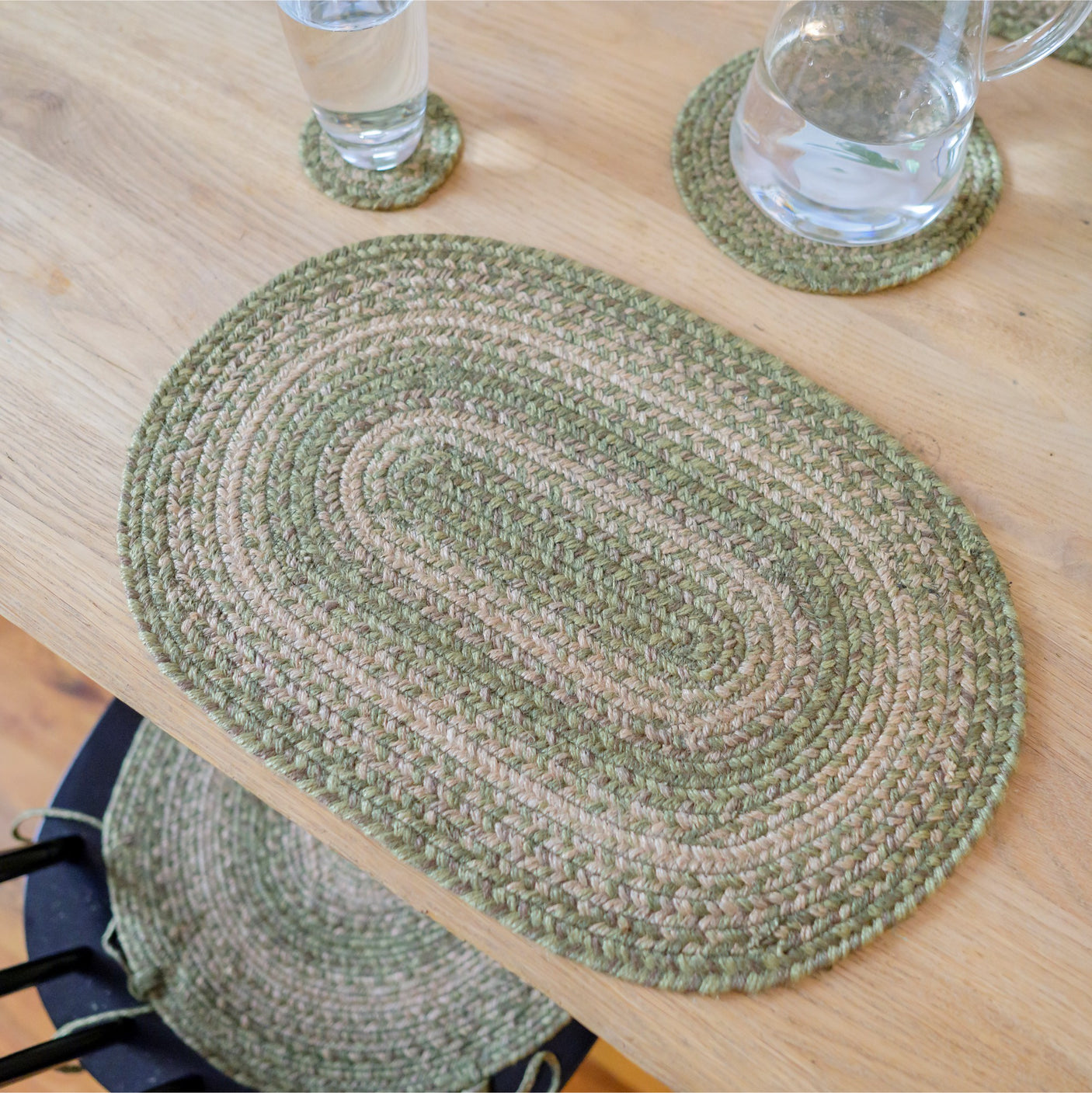 Grassland Green Jute Braided Accessories