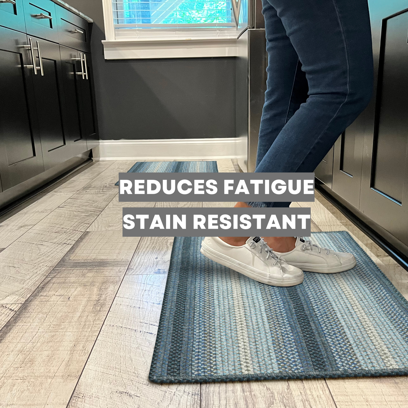 Non Slip, Waterproof Rug - Blue Oasis - Entryway, Kitchen, Bathroom