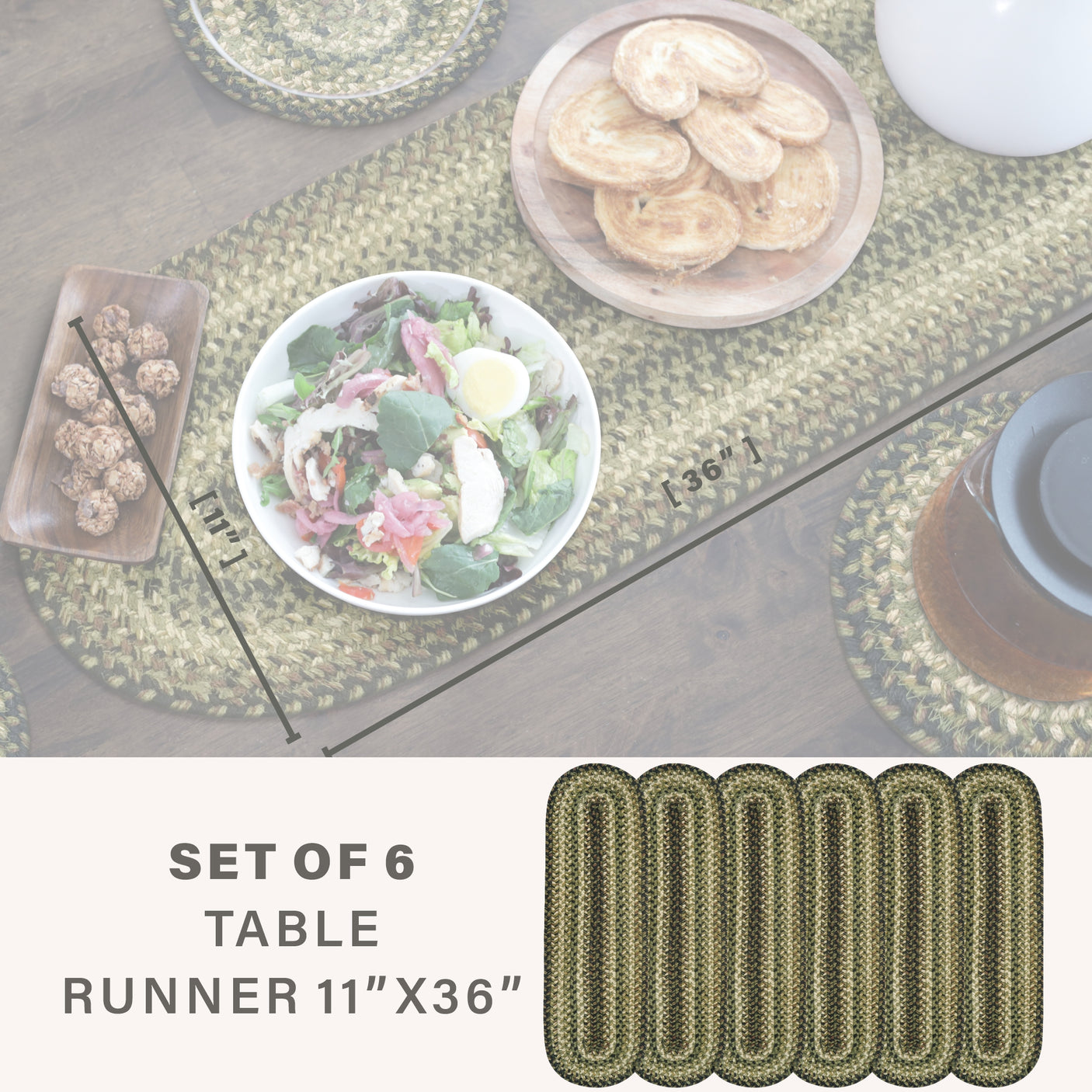 Pinecone Green Braided Accessories