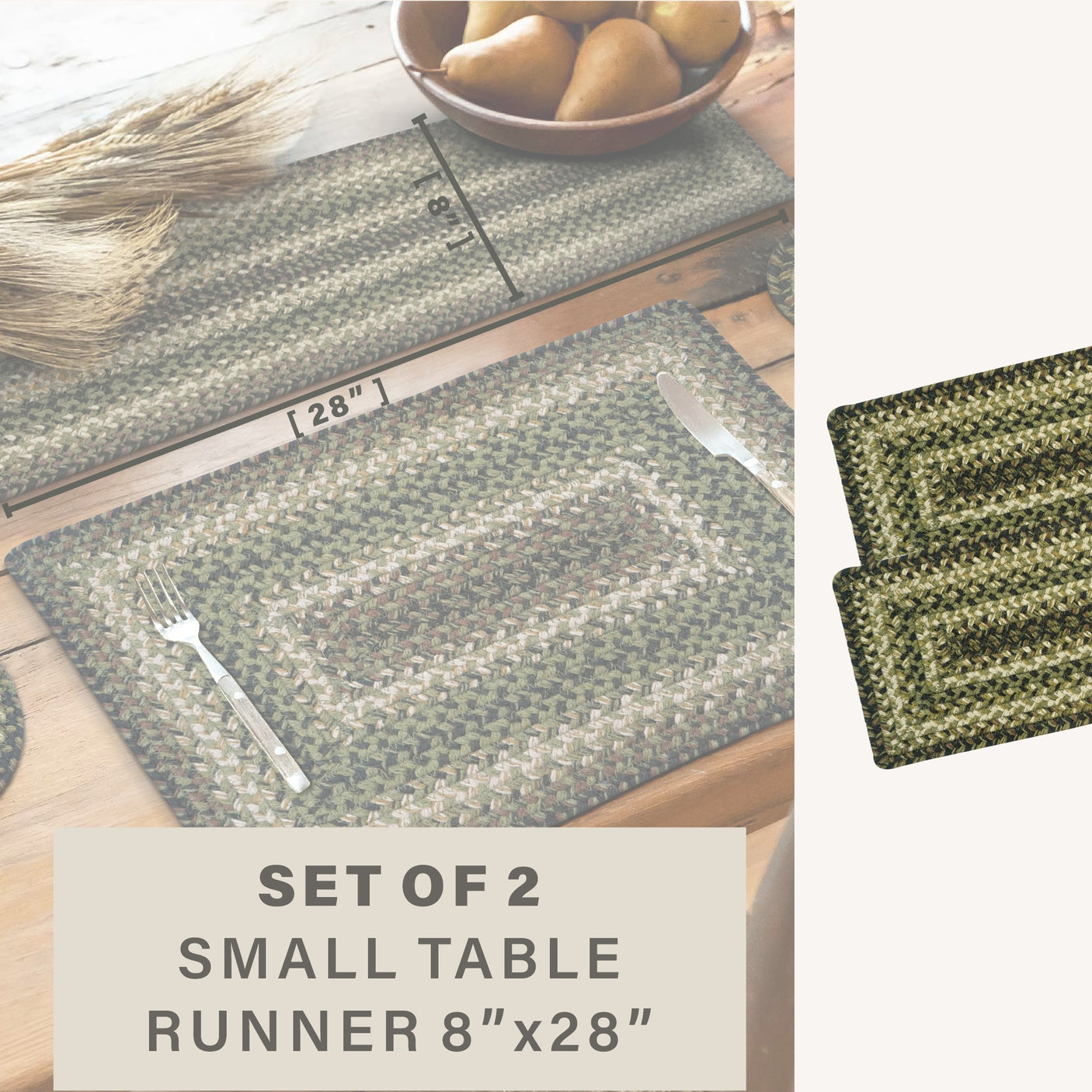 Pinecone Green Braided Accessories