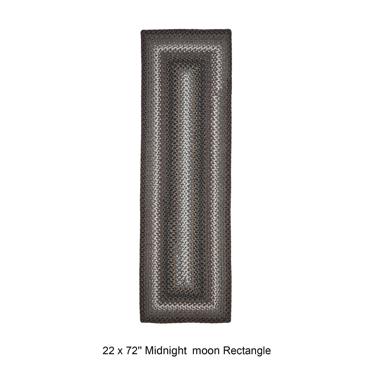 Midnight Moon Brown Braided Rug