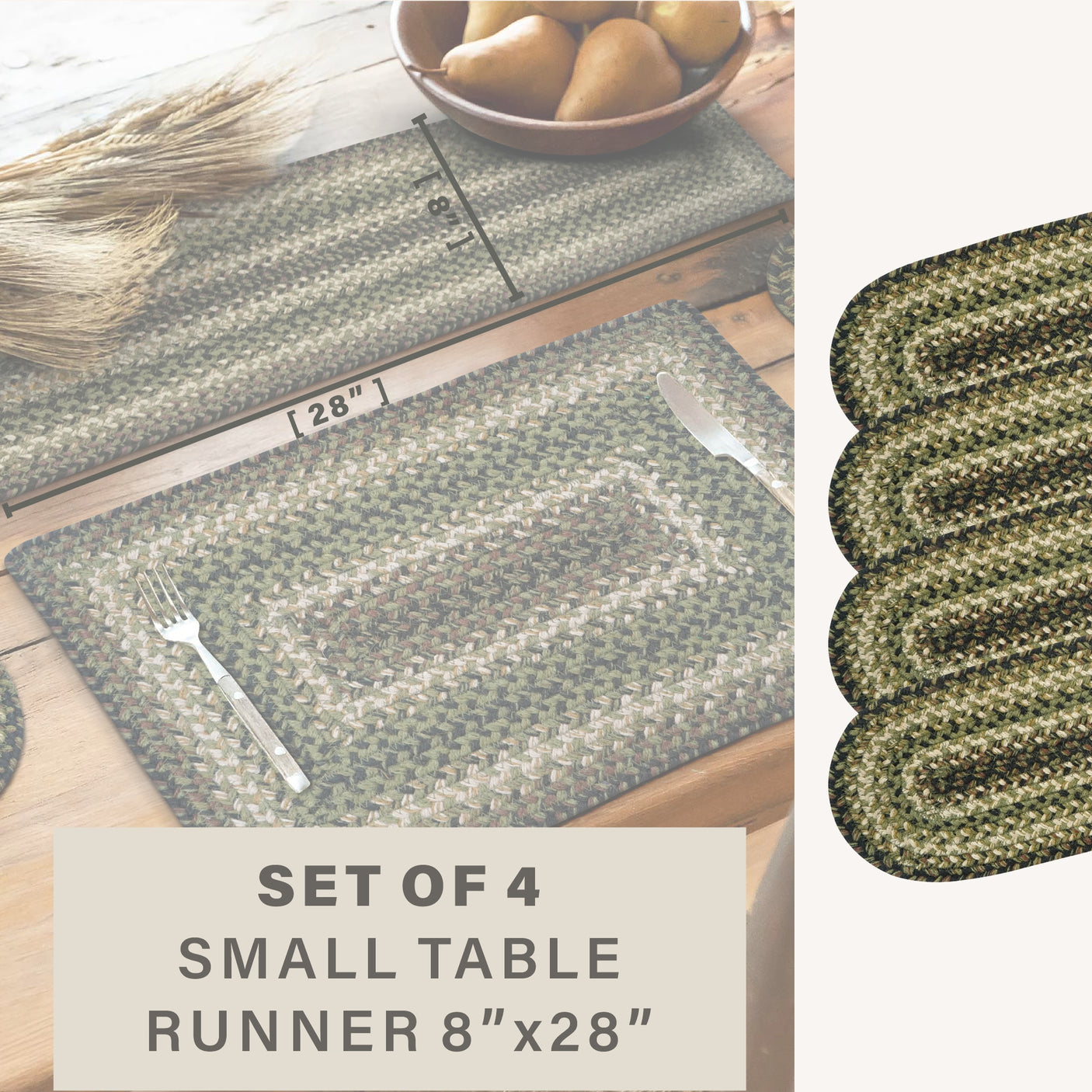 Pinecone Green Braided Accessories