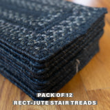 Jet Black Jute Stair Tread